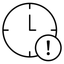 Alarm Exclamation Clock Badge icon