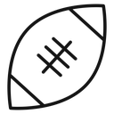 American Rugby ball Black Outline icon