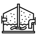 Anaerobic digestion biomass Black Outline icon