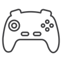 Analog Stick Controller Black Outline icon