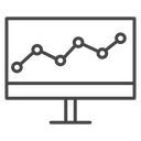 Analytics Monitor Chart Black Outline icon