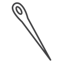 Angled Sewing Needle Black Outline icon
