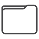 Angled Tab Folder Black Outline icon