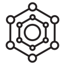 Antioxidant Molecule Hexagon icon