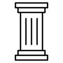 Antique Column Black Outline icon