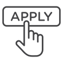 Apply Button Click Black Outline icon