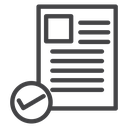 Approved Document Checkmark Black Outline icon