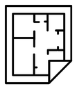 Architecture plan black outline icon