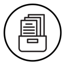 Archival box with documents icon