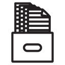 Archival box with documents icon