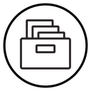 Archival box with documents icon