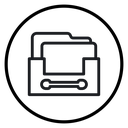 Archival box with documents icon