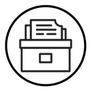 Archival box with documents icon