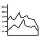Area Chart Black Outline icon