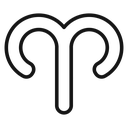 Aries zodiac sign Black Outline icon