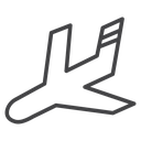 Arrival Plane Silhouette Black Outline icon
