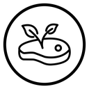 Artificial vegan meat icon