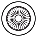Ashoka Wheel Black Outline icon