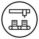 Assembly line Black Outline icon