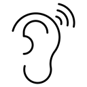 Assistive listening systems Black Outline icon