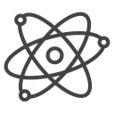 Atom Electrons Black Outline icon