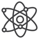 Atom Orbital Rings Black Outline icon