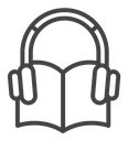 Audio book Black Outline icon