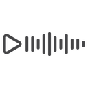 Audio Play Waveform Black Outline icon