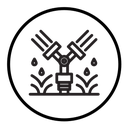 Automatic irrigation sprinklers icon