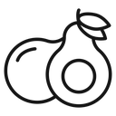 Avocado Black Outline icon