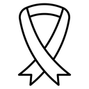 Awareness ribbon Black Outline icon