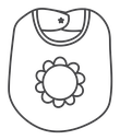 Baby bib Black Outline icon