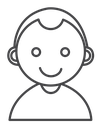 Baby boy Black Outline icon