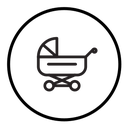 Baby carriage icon