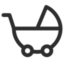 Baby carriage set icon