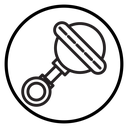 Baby rattle Black Outline icon