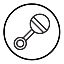 Baby rattle icon