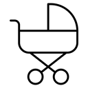 Baby stroller carriage icon