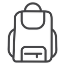 Backpack Front Pocket Black Outline icon