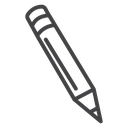 Banded Eraser Pencil Black Outline icon