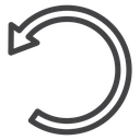 Banded Undo Arrow Black Outline icon