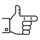 Bang bang gesture icon