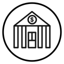Bank Black Outline icon