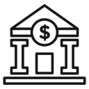 Bank Black Outline icon