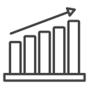 Bar Chart Trend Arrow Black Outline icon
