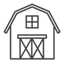 Barn Black Outline icon