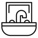 Bathroom sink Black Outline icon