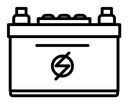 Battery black outline icon