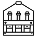 Beer bottles in basket icon