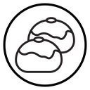Belgian buns Black Outline icon
